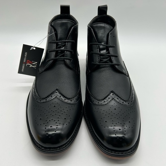 Men’s Black Dress Boots Wingtip Oxford Ankle Boots, Classic Lace-Up, Size 8 NWT main image 10